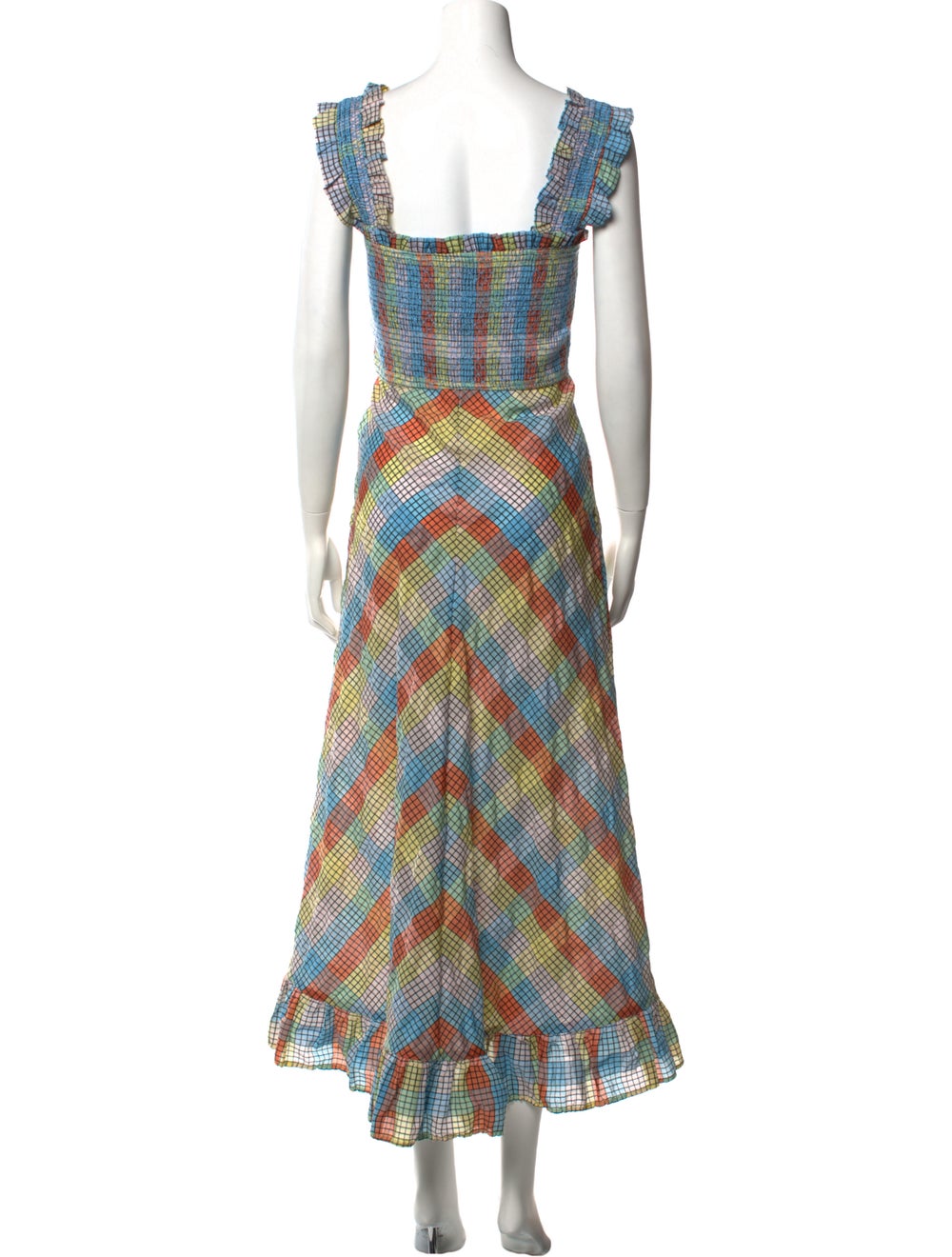 Ganni Plaid Print Long Dress - image 3