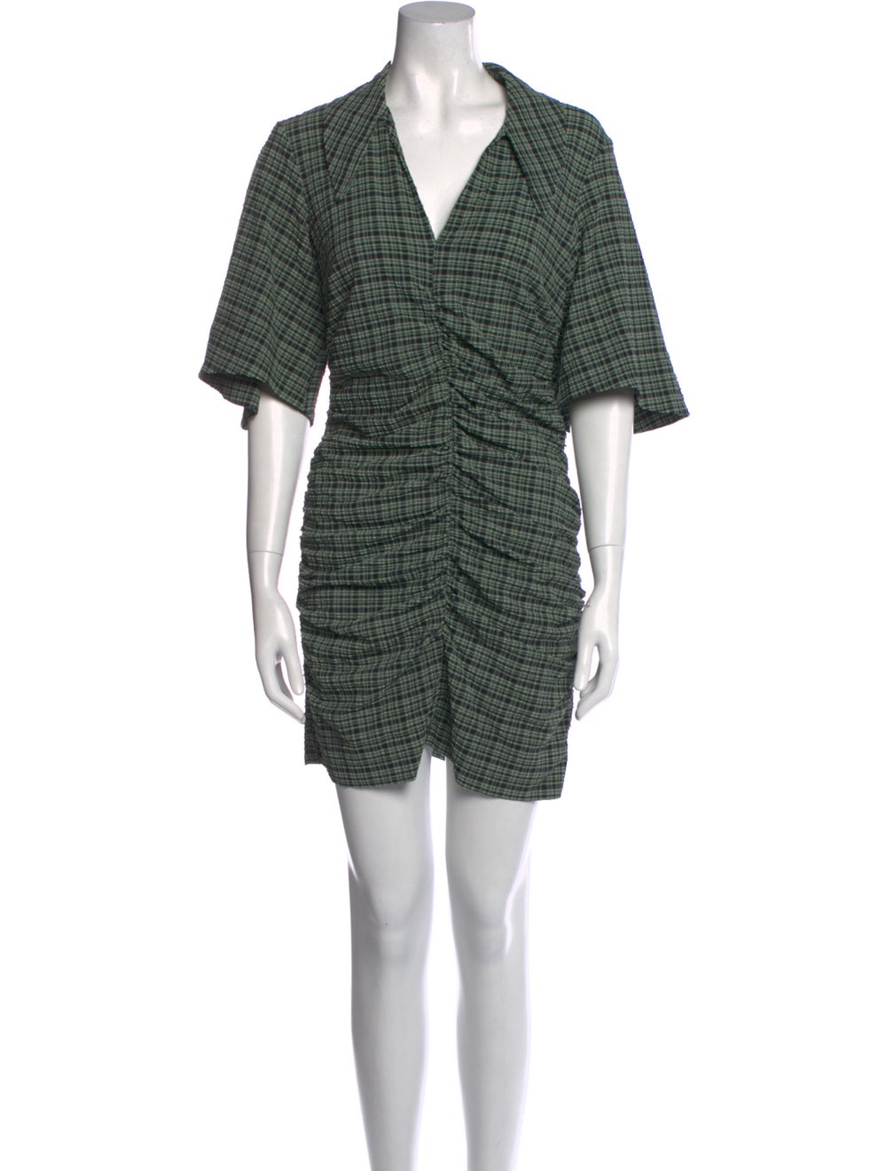 Ganni Plaid Print Mini Dress w/ Tags - image 1