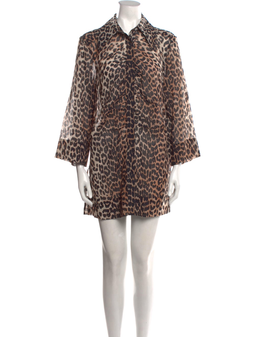 Ganni Animal Print Mini Dress w/ Tags - image 1