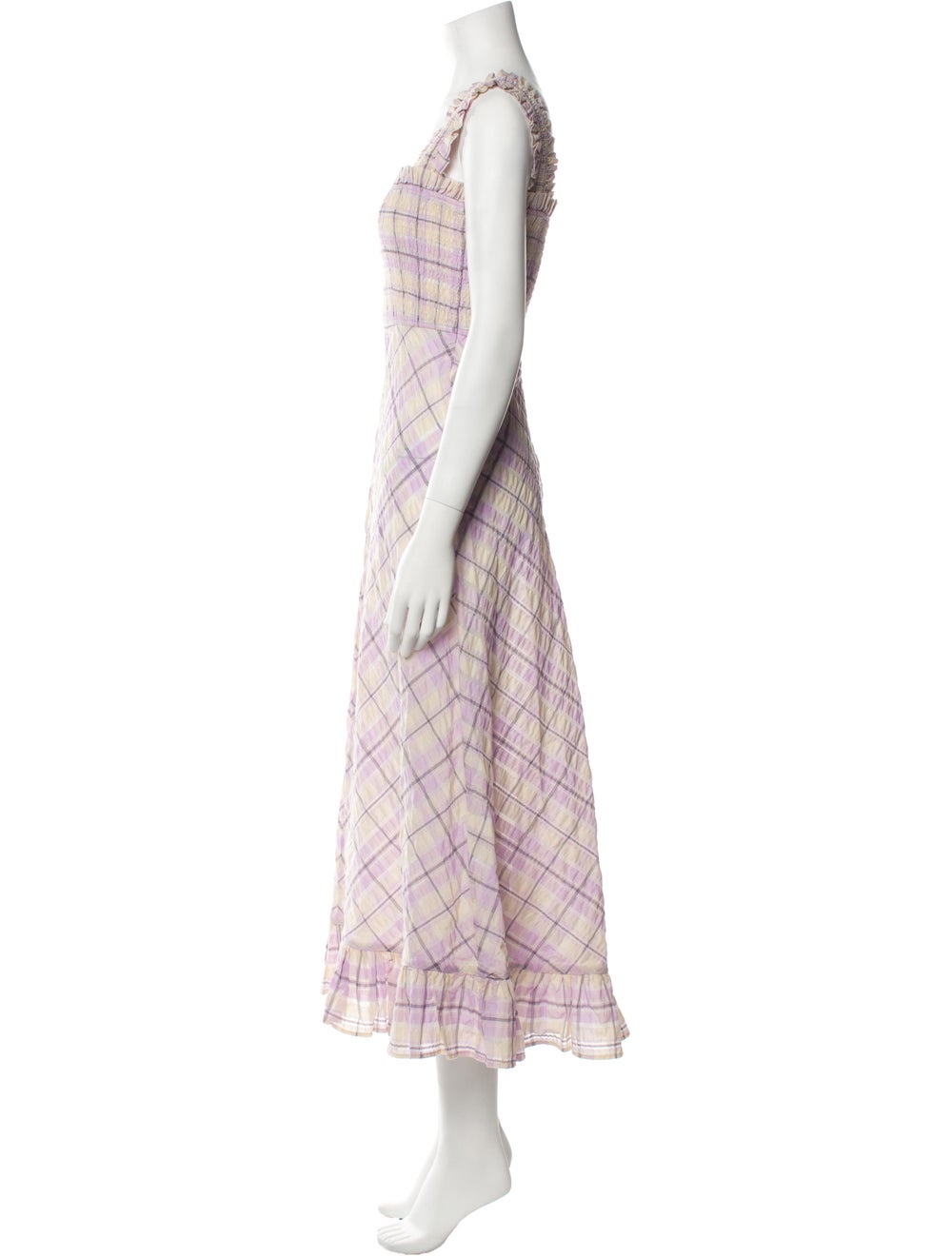 Ganni Plaid Print Long Dress - image 2