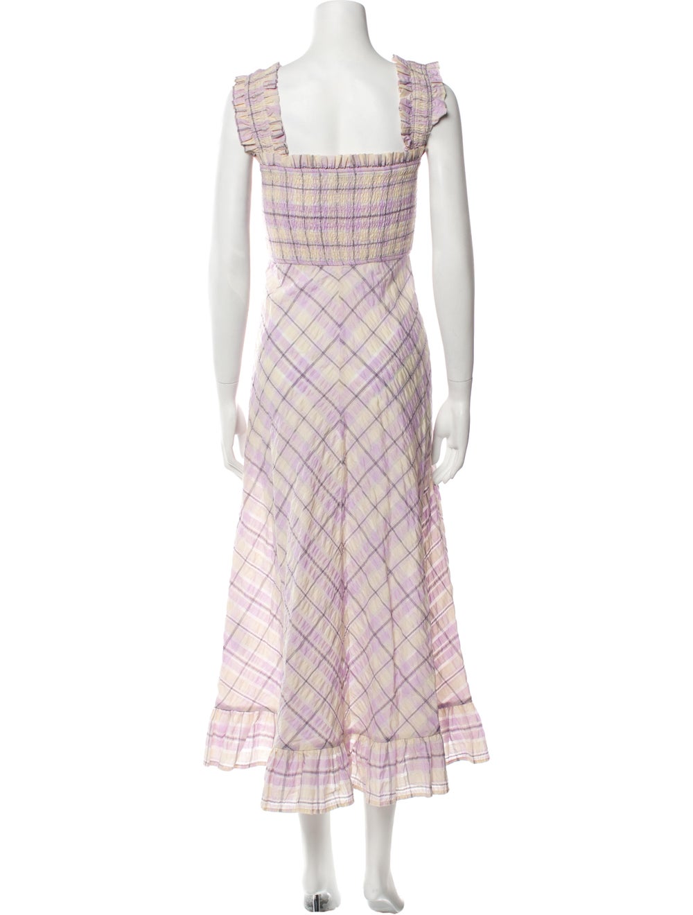 Ganni Plaid Print Long Dress - image 3