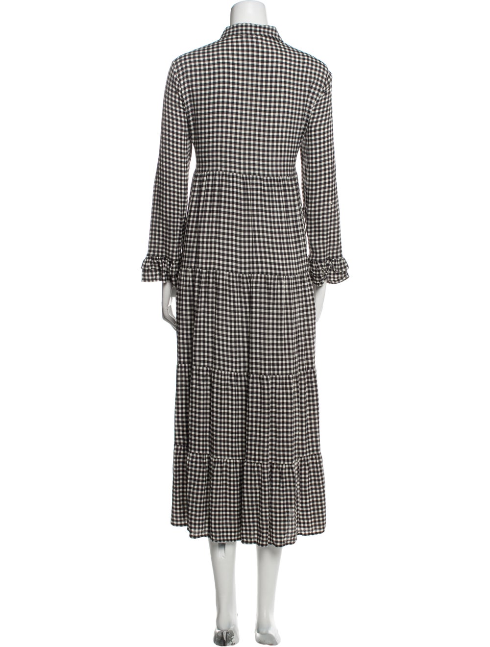 Ganni Plaid Print Long Dress - image 3