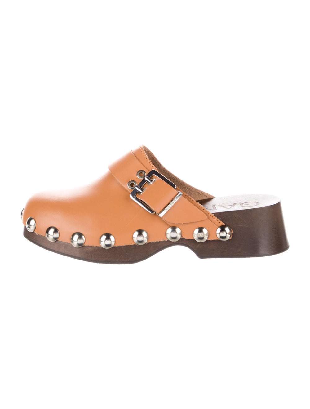 Ganni Leather Printed Mules - image 1