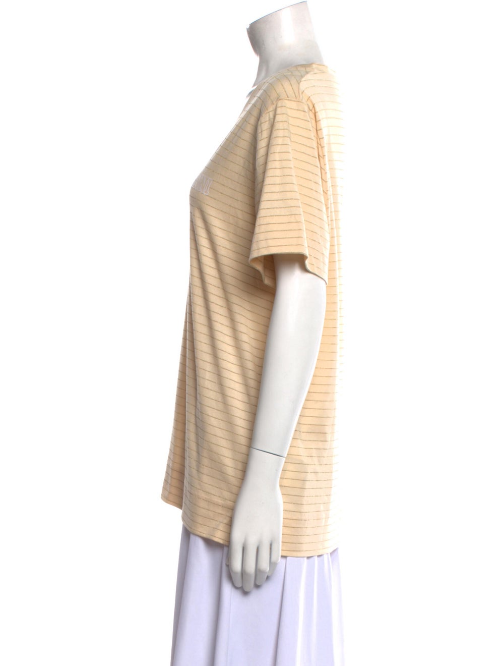 Ganni Striped V-Neck T-Shirt - image 2