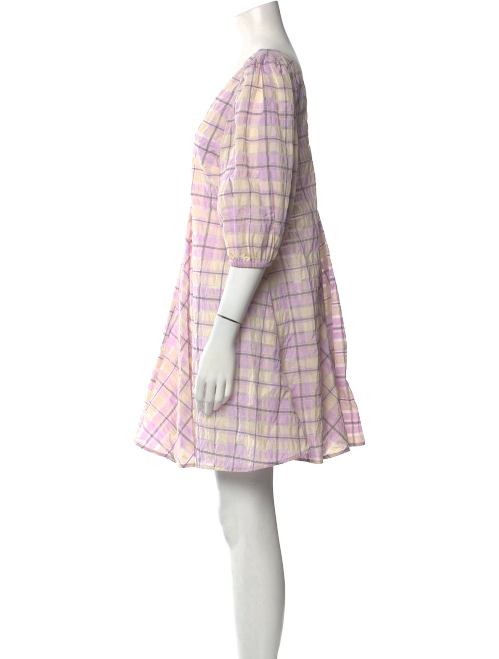 Ganni Plaid Print Mini Dress - image 2