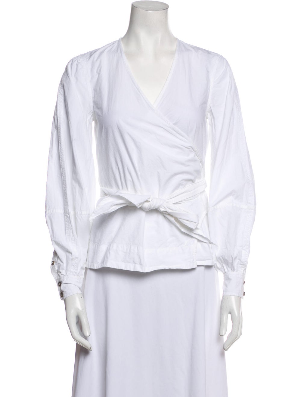 Ganni V-Neck Long Sleeve Blouse - image 1