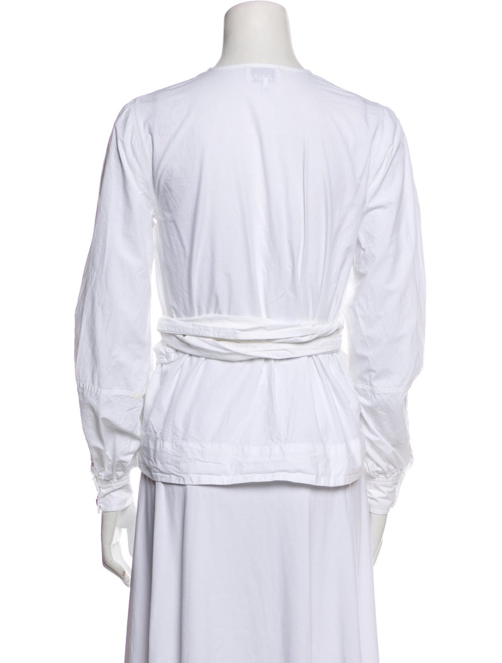 Ganni V-Neck Long Sleeve Blouse - image 3