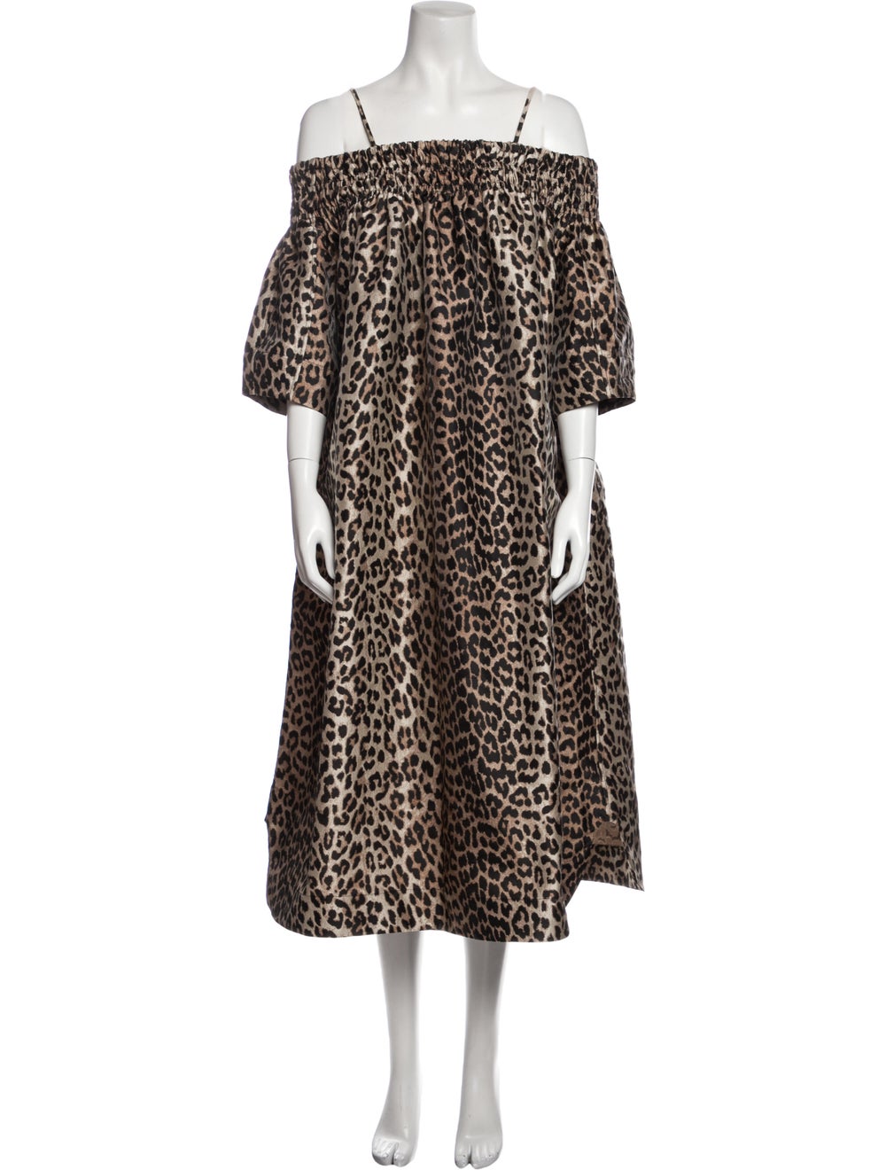 Ganni Animal Print Long Dress - image 1