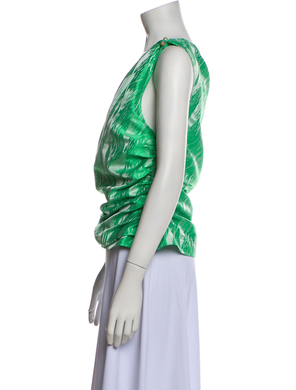 Ganni Printed One-Shoulder Blouse - image 2