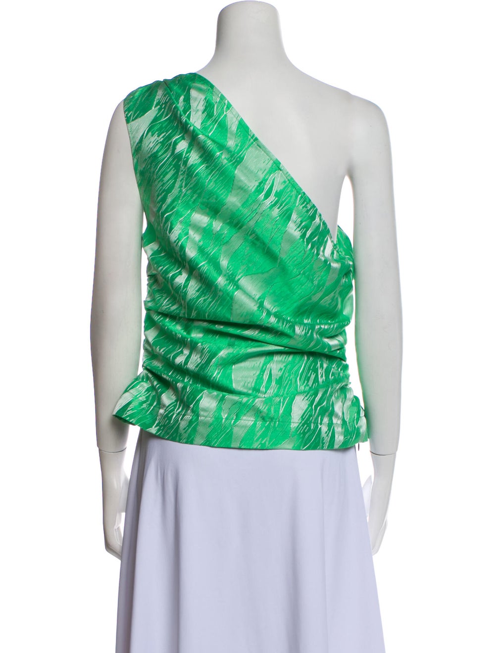 Ganni Printed One-Shoulder Blouse - image 3
