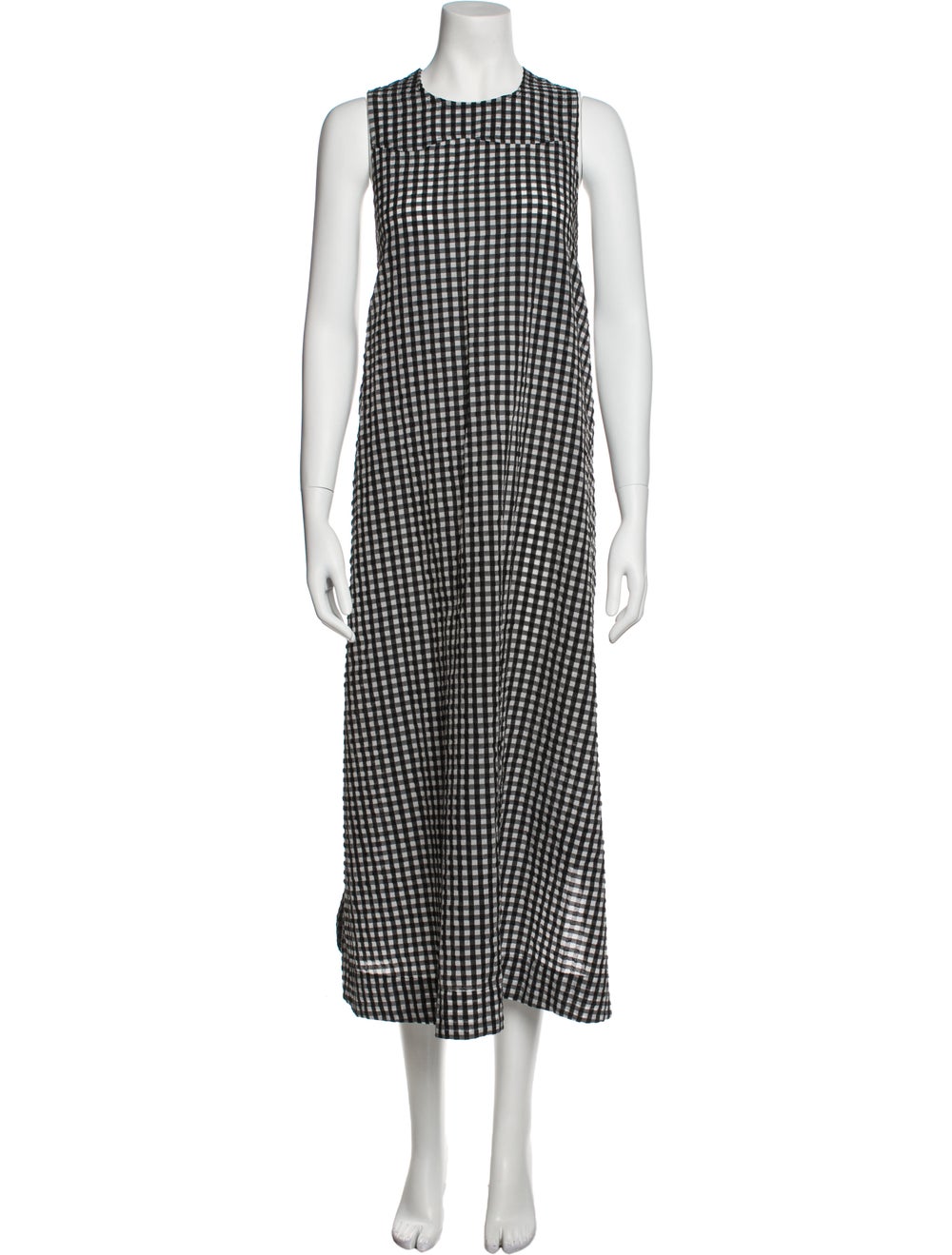 Ganni Plaid Print Long Dress - image 1