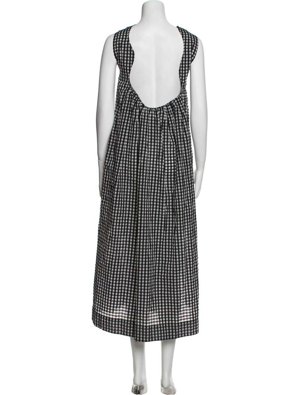 Ganni Plaid Print Long Dress - image 3