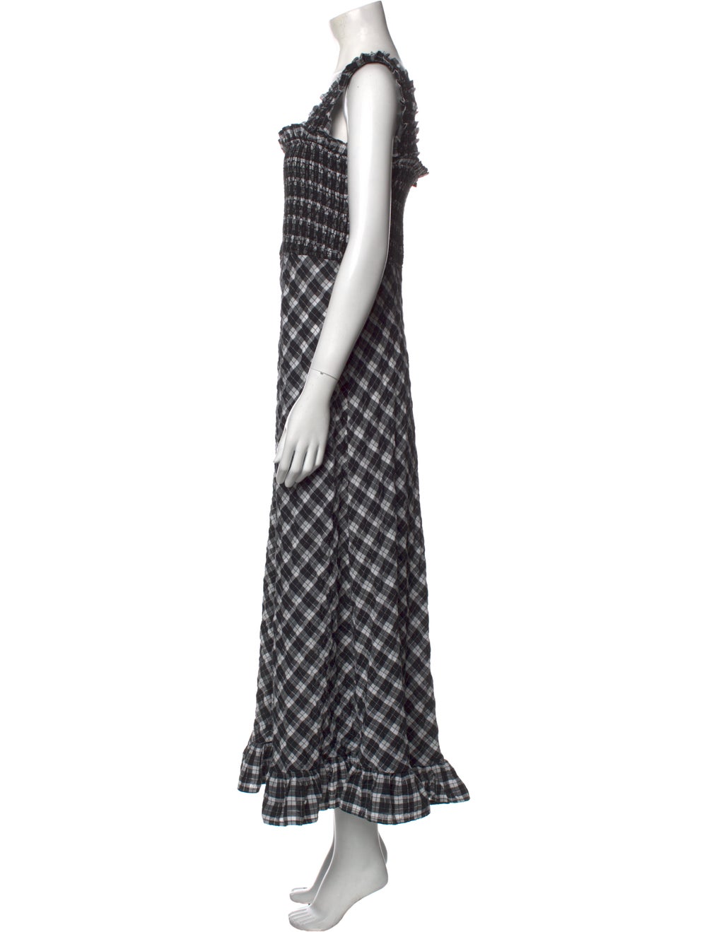 Ganni Plaid Print Long Dress - image 2
