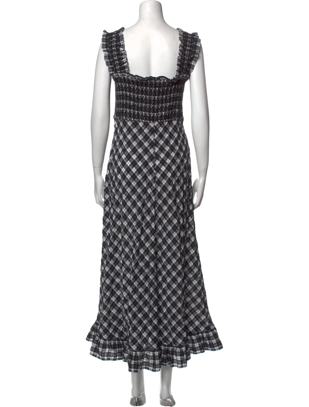 Ganni Plaid Print Long Dress - image 3