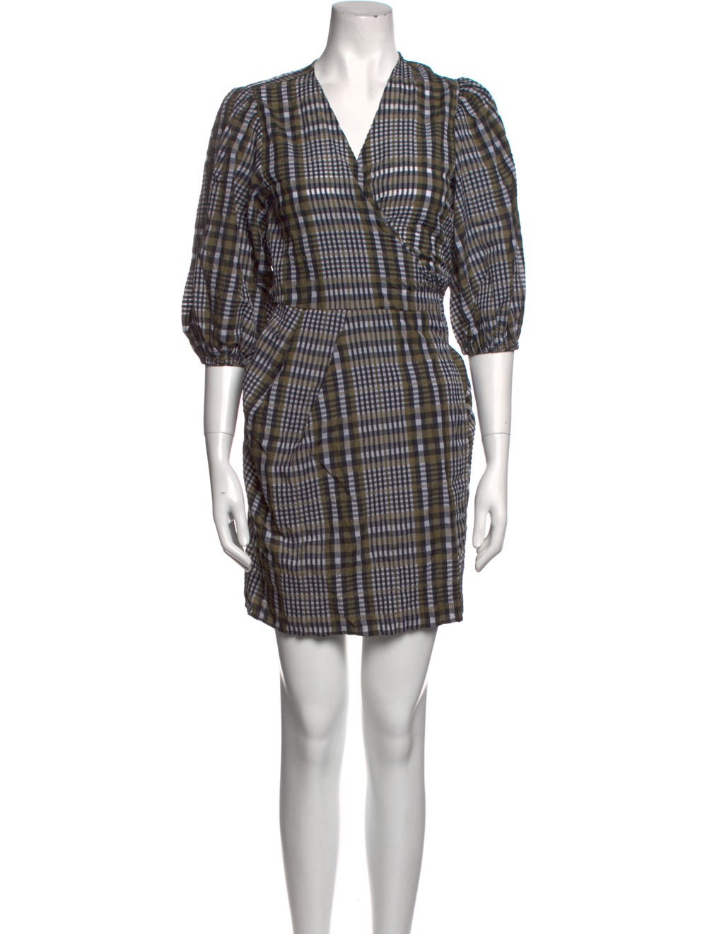 Ganni Plaid Print Mini Dress w/ Tags - image 1