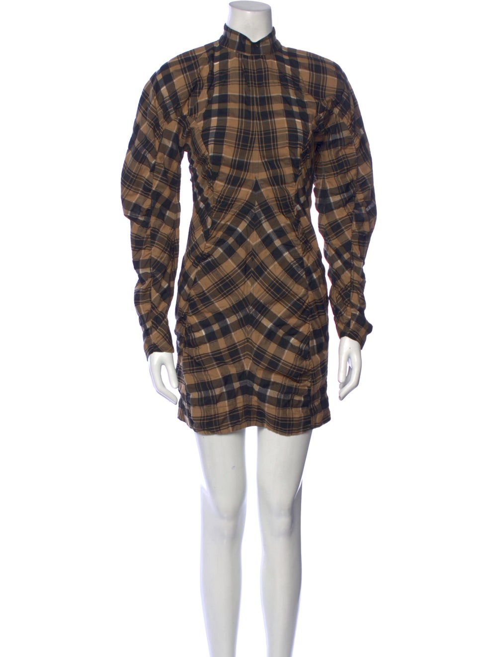 Ganni Plaid Print Mini Dress - image 1