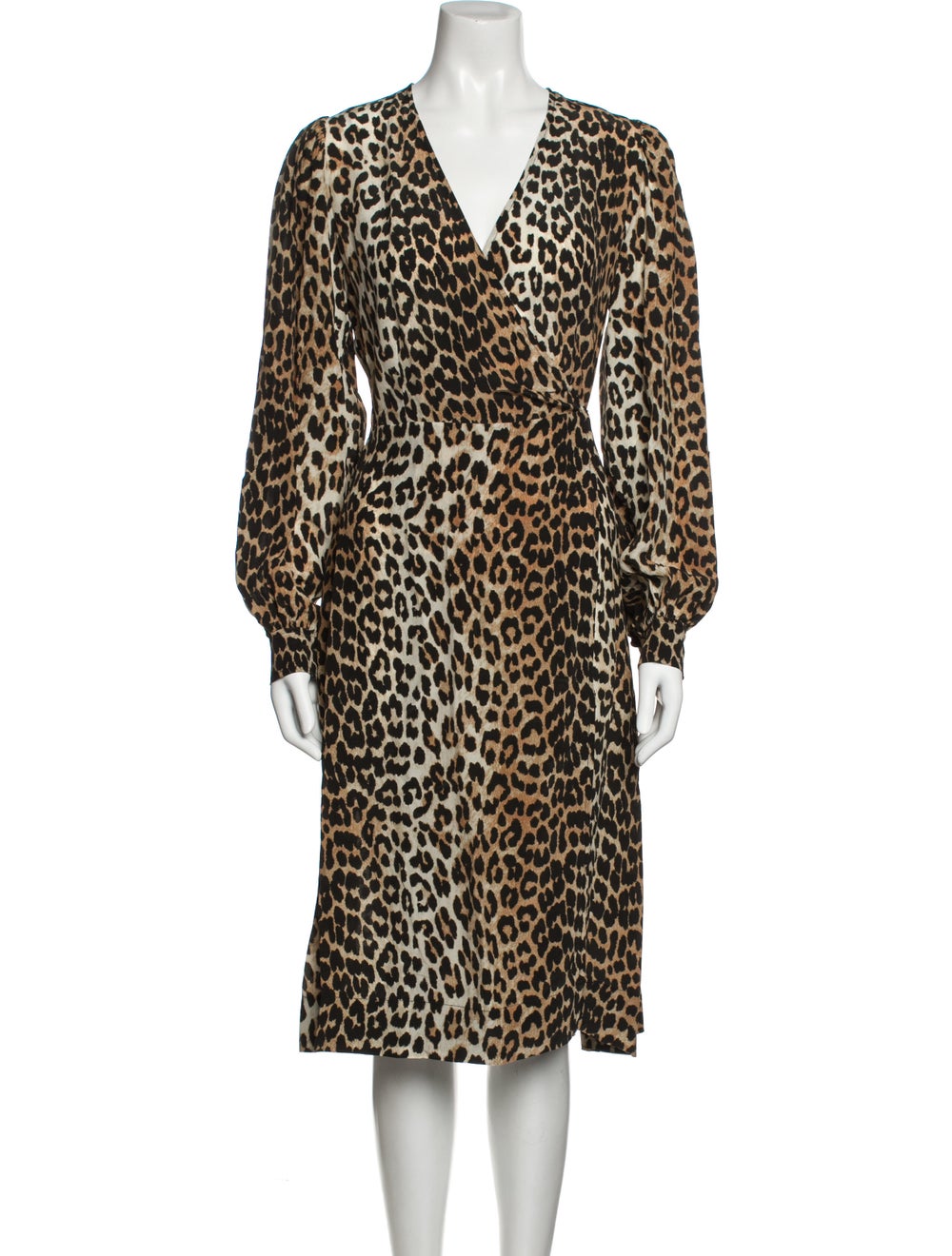 Ganni Animal Print Midi Length Dress - image 1