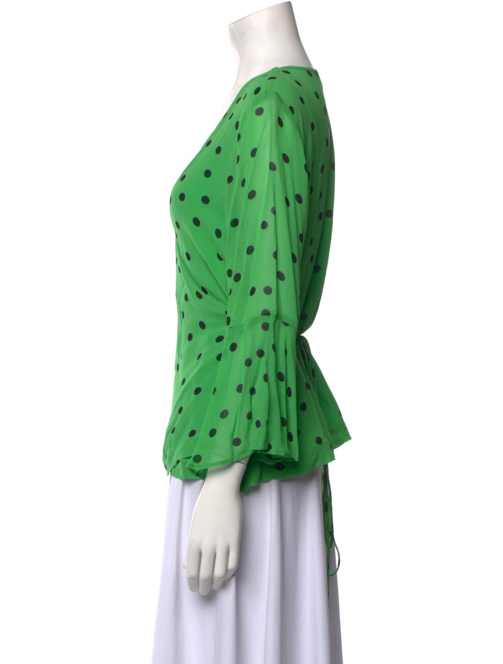 Ganni Polka Dot Print V-Neck Blouse - image 2