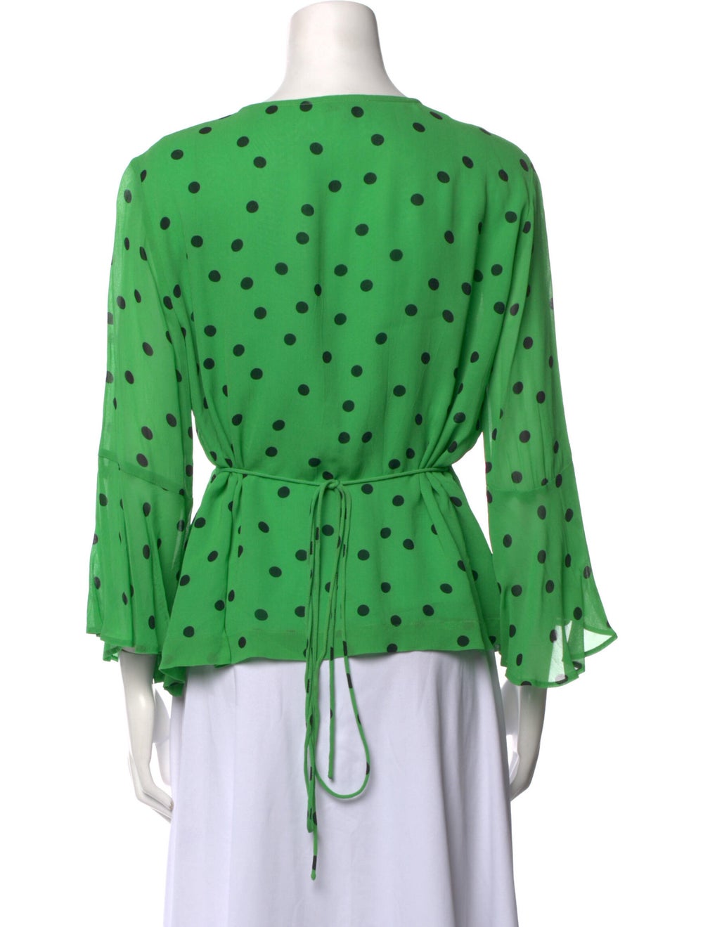 Ganni Polka Dot Print V-Neck Blouse - image 3