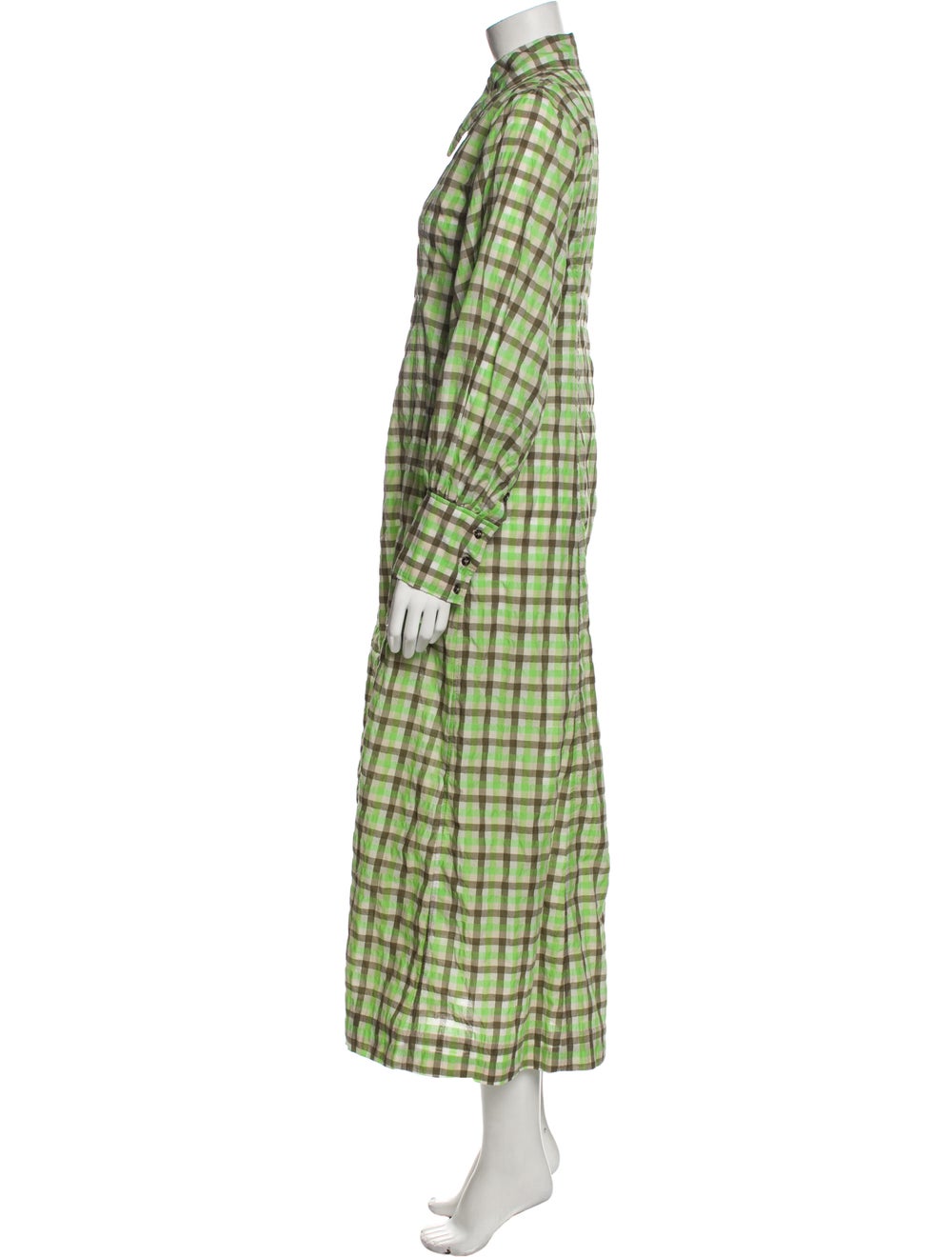 Ganni Plaid Print Long Dress - image 2
