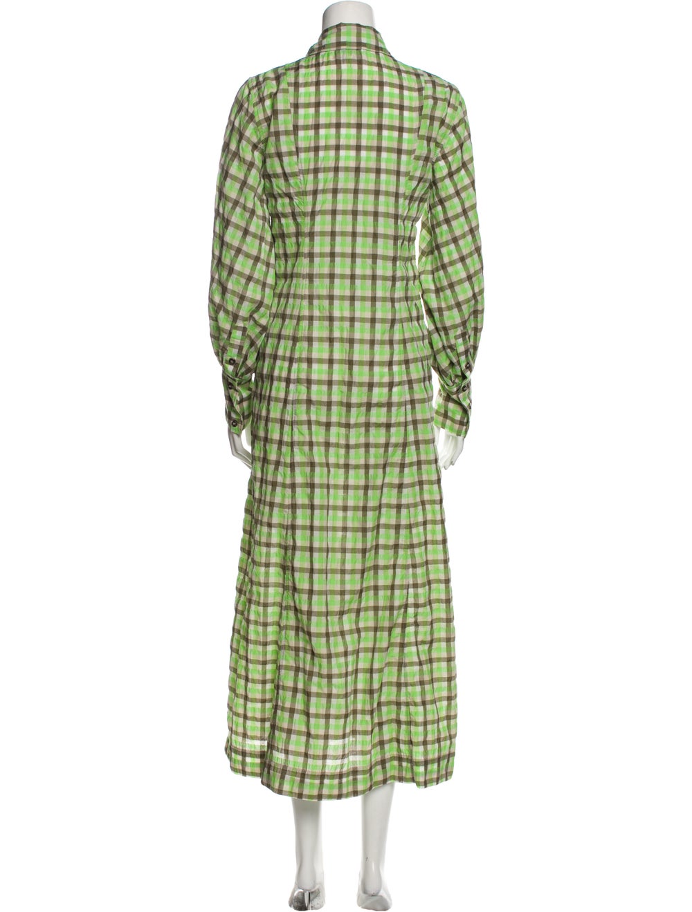 Ganni Plaid Print Long Dress - image 3