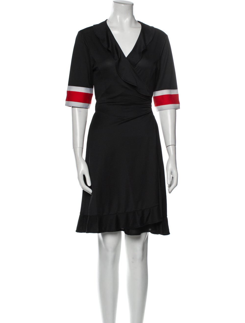 Ganni V-Neck Knee-Length Dress - image 1