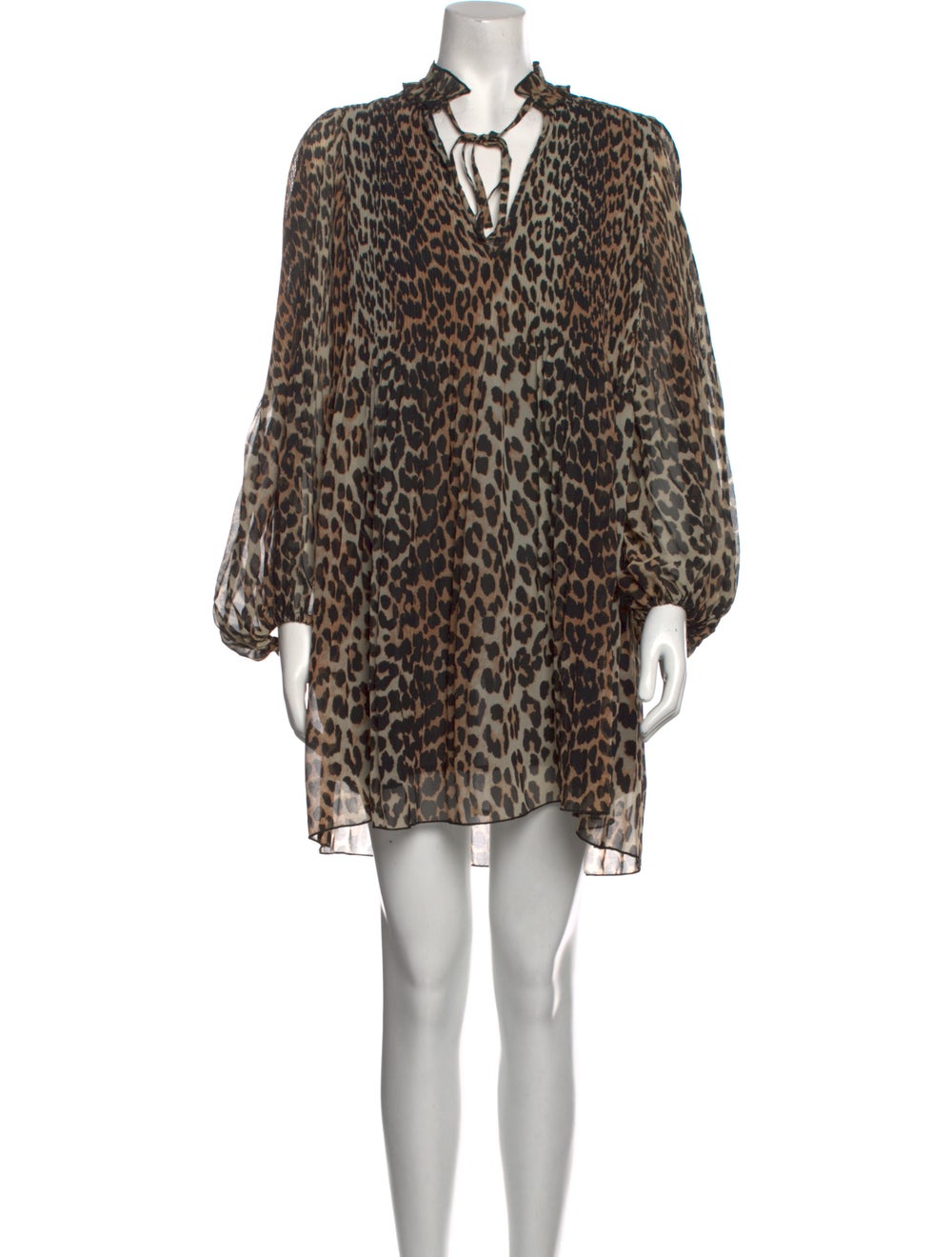 Ganni Animal Print Mini Dress - image 1