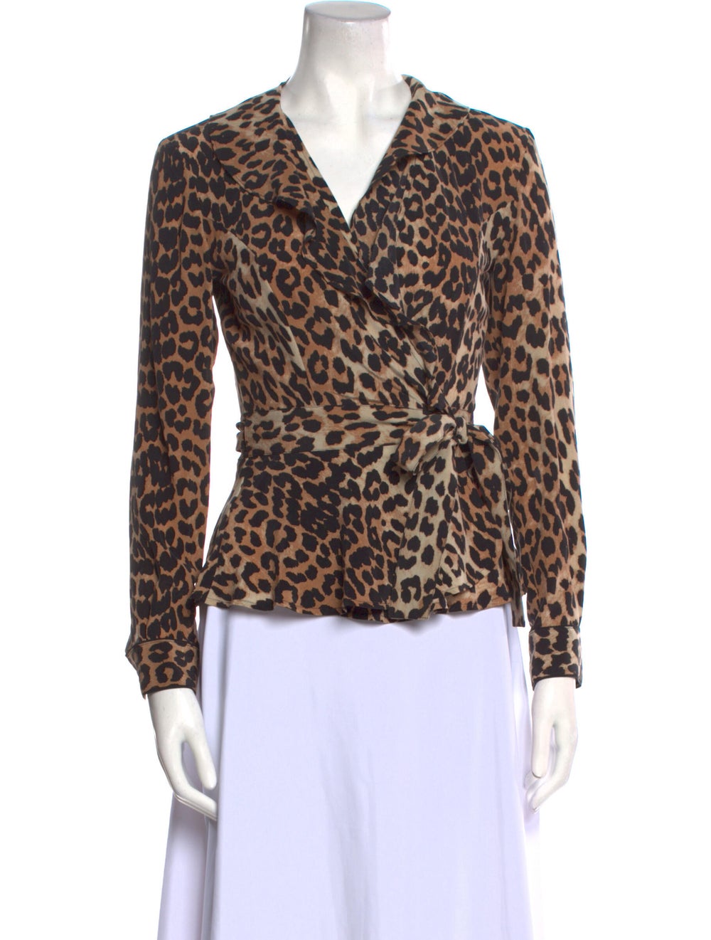 Ganni Silk Animal Print Blouse - image 1