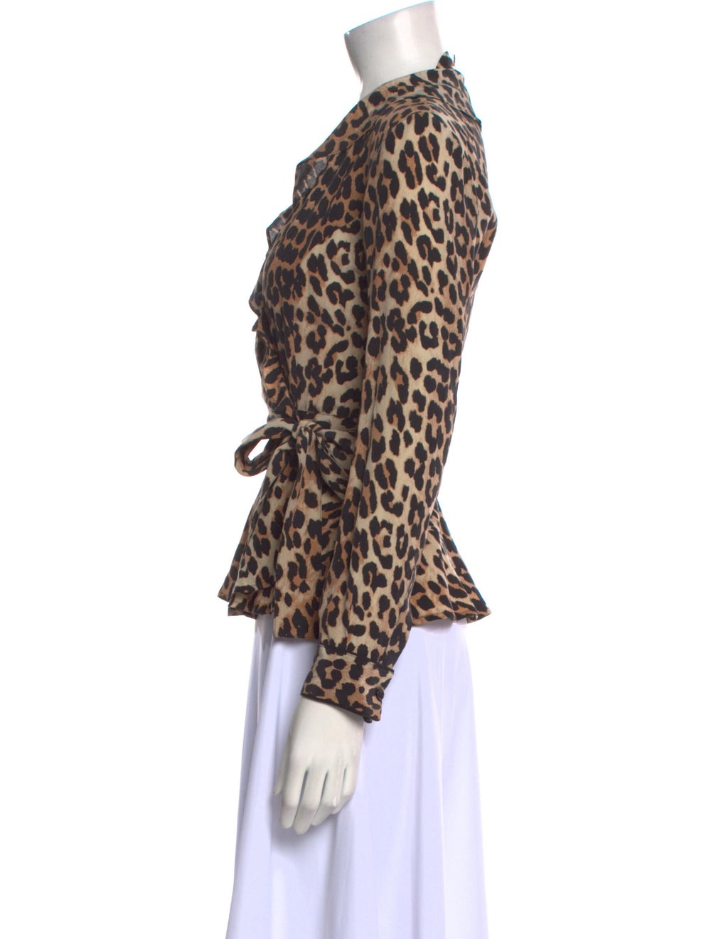 Ganni Silk Animal Print Blouse - image 2