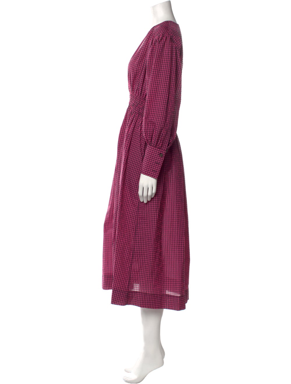 Ganni Plaid Print Long Dress - image 2