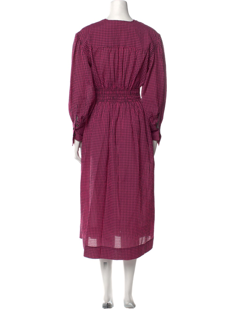 Ganni Plaid Print Long Dress - image 3