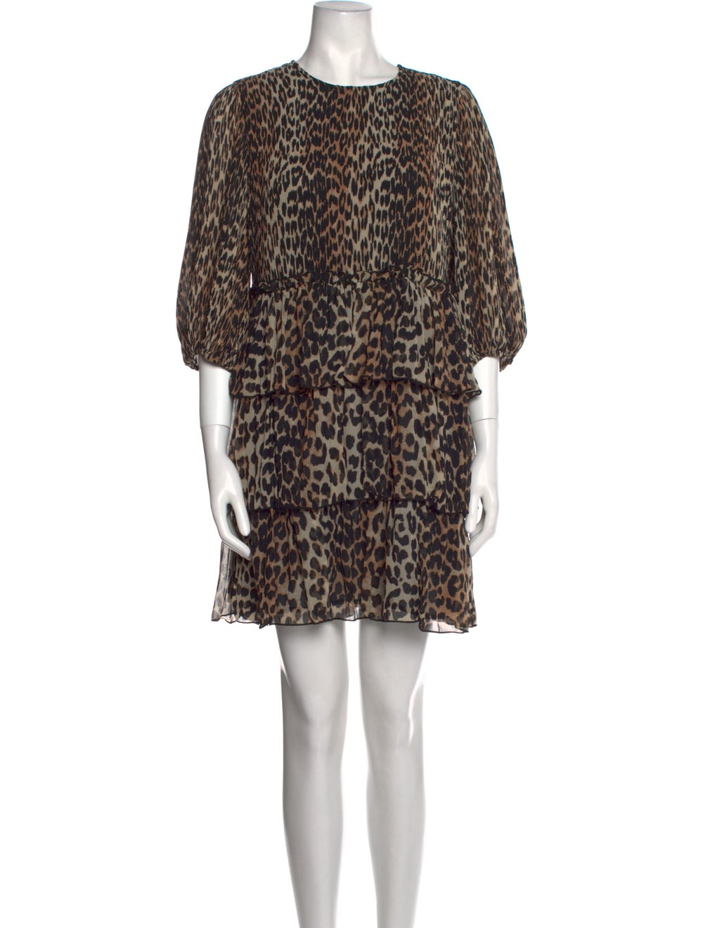 Ganni Animal Print Mini Dress - image 1