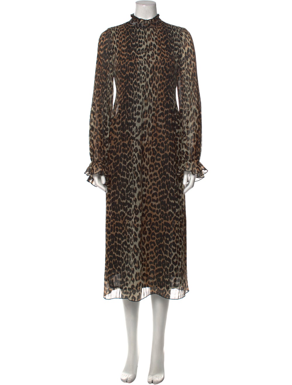 Ganni Animal Print Long Dress - image 1
