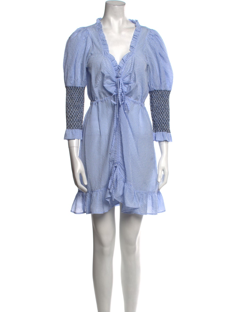 Ganni V-Neck Mini Dress - image 1