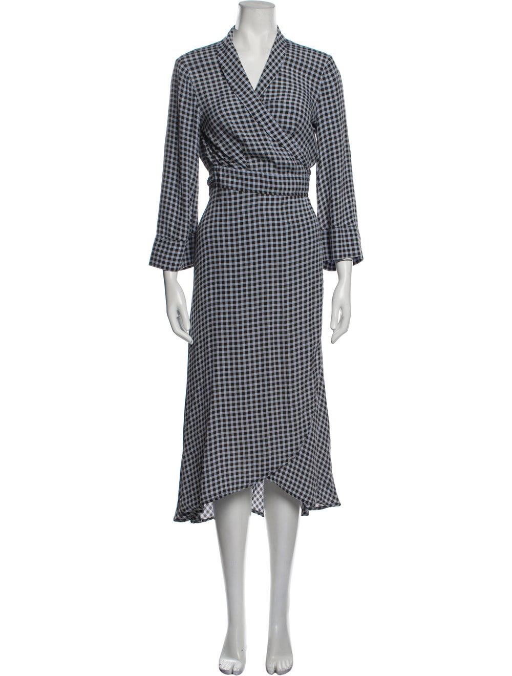Ganni Plaid Print Long Dress - image 1