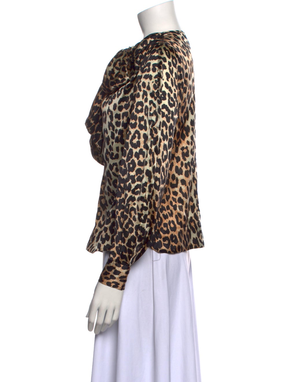 Ganni Silk Animal Print Blouse - image 2