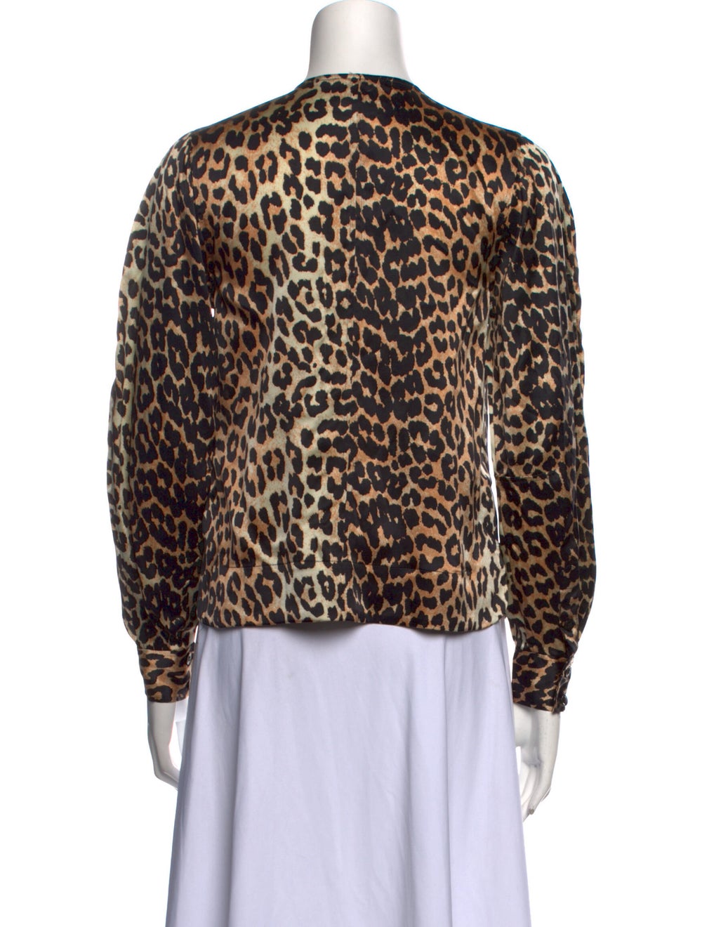Ganni Silk Animal Print Blouse - image 3