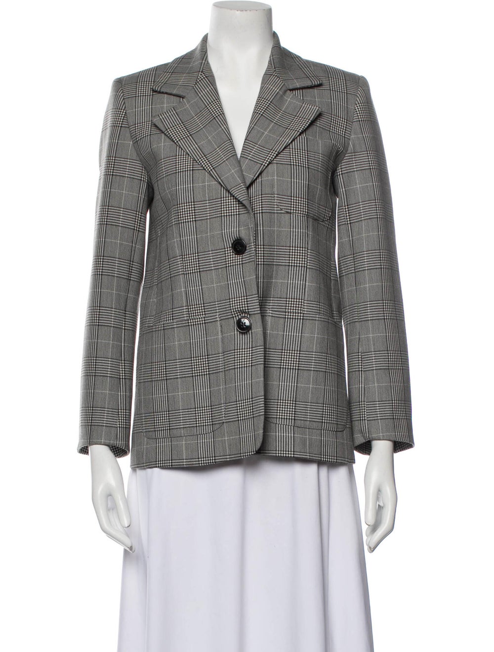 Ganni Plaid Print Blazer - image 1