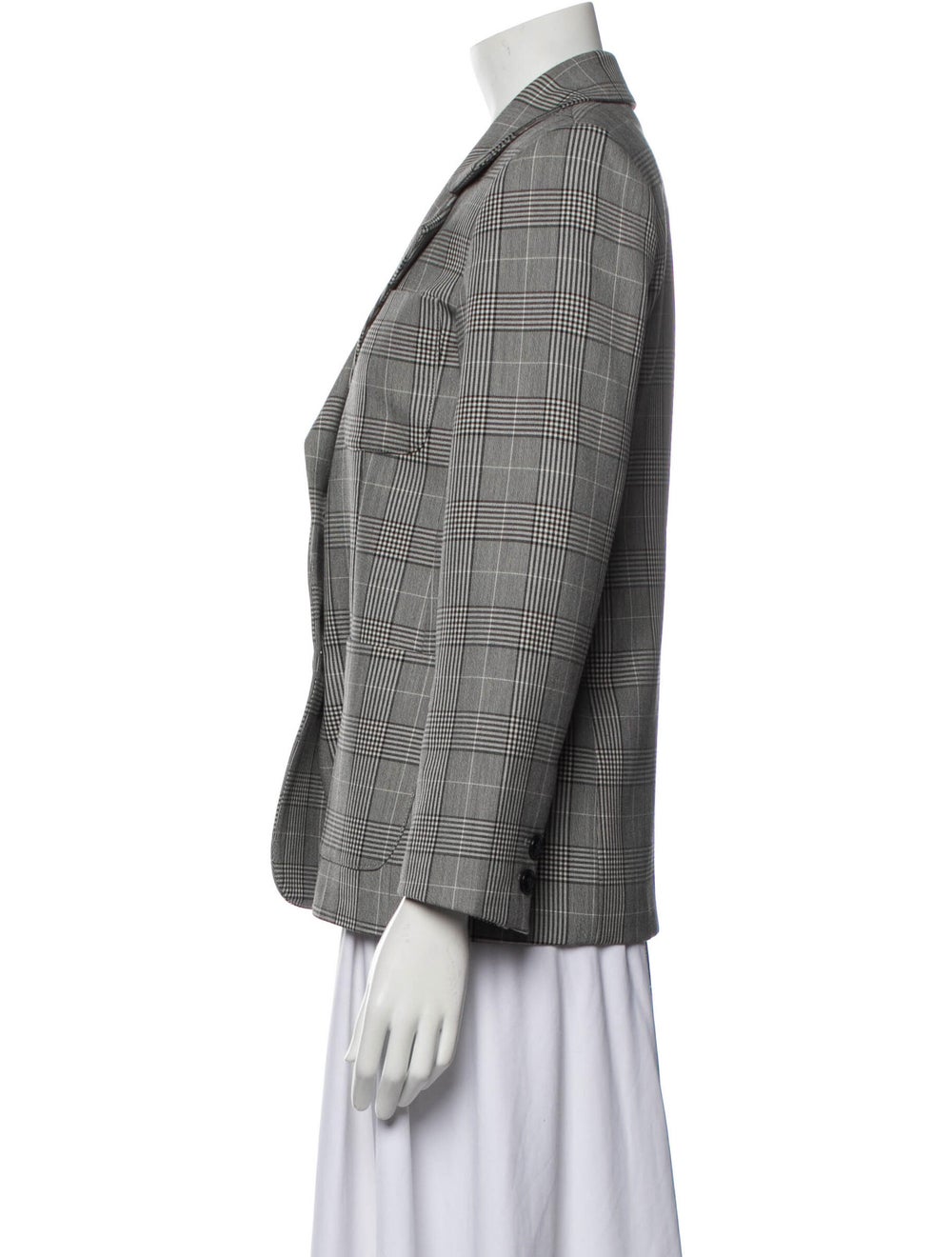 Ganni Plaid Print Blazer - image 2
