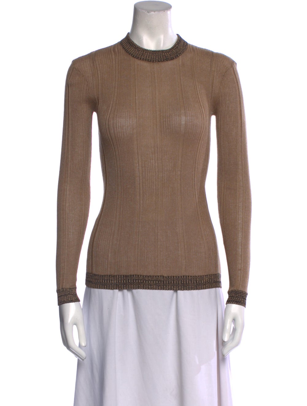 Ganni Mock Neck Long Sleeve Top - image 1