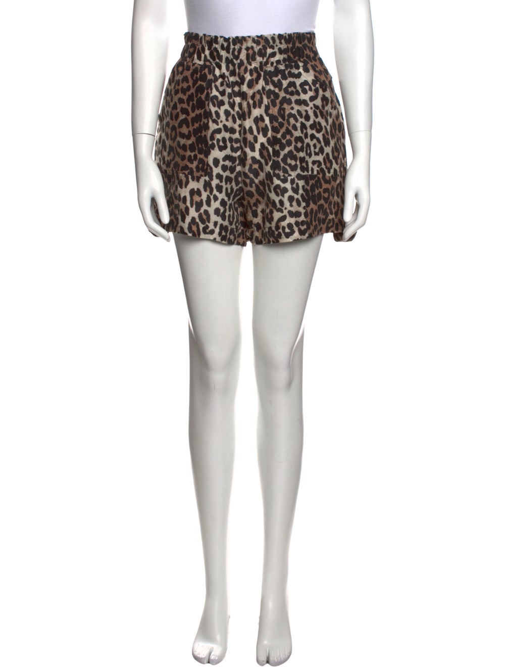 Ganni Animal Print Mini Shorts - image 1