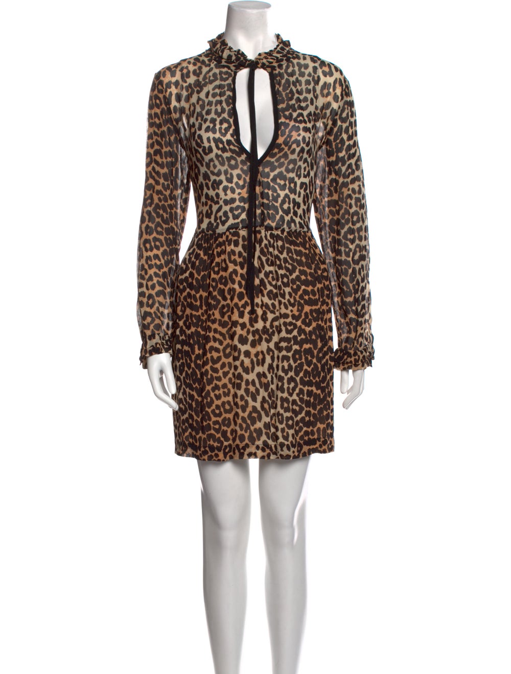 Ganni Animal Print Mini Dress - image 1