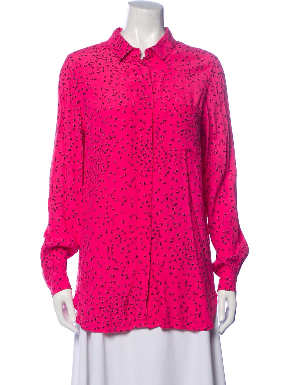 Ganni Printed Long Sleeve Button-Up Top - image 1