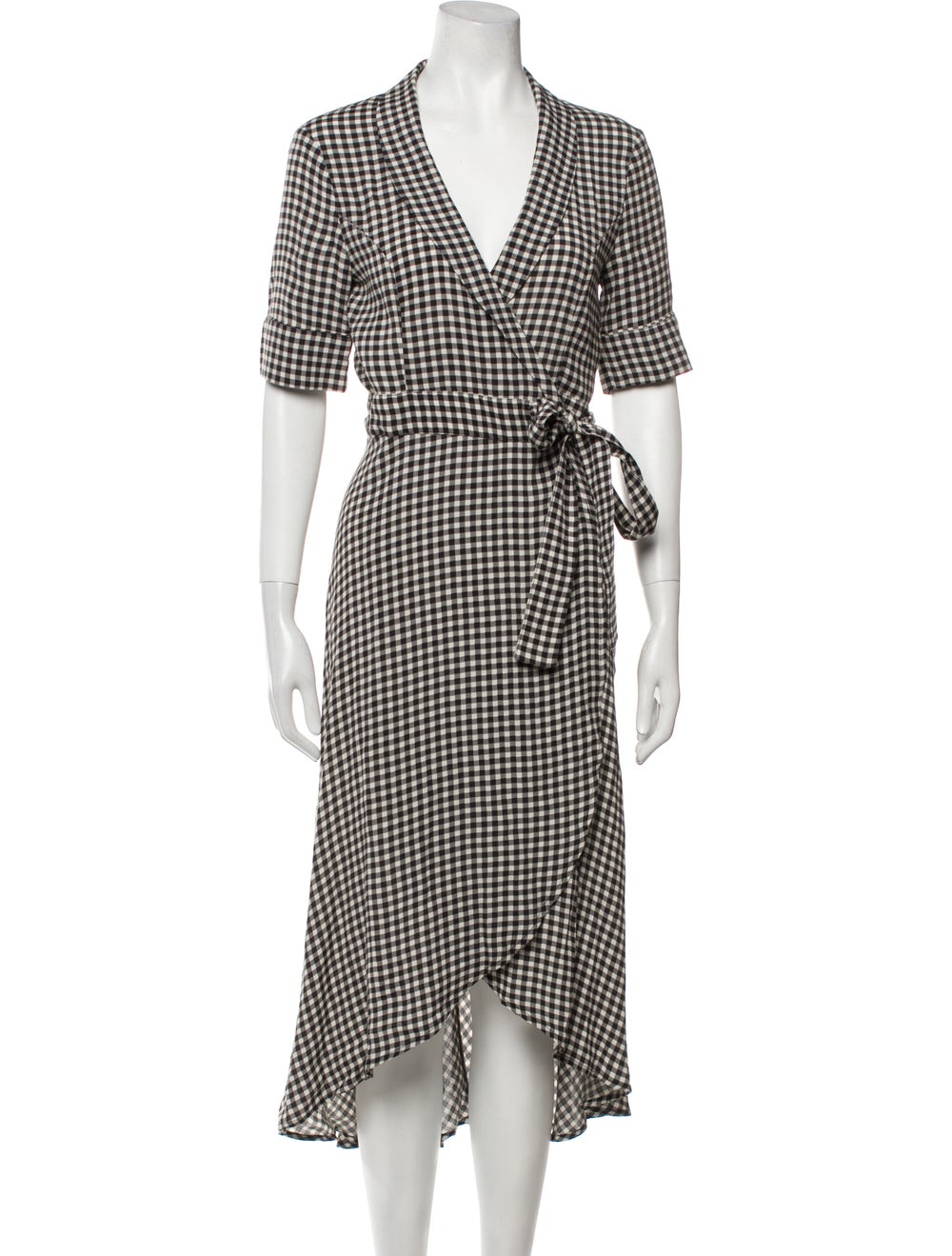 Ganni Plaid Print Long Dress - image 1