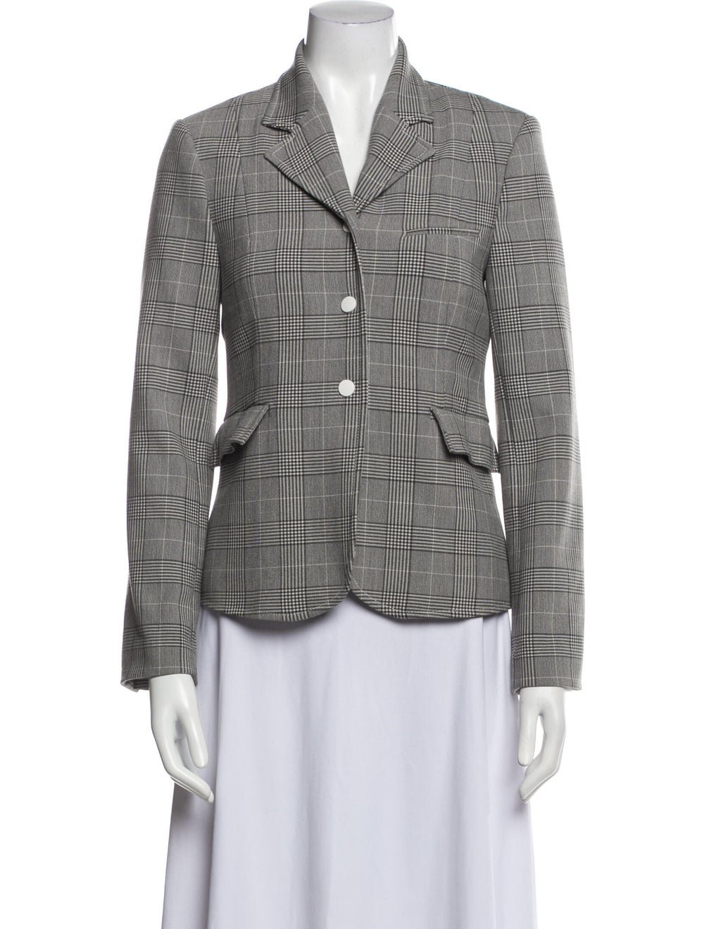 Ganni Plaid Print Blazer - image 1