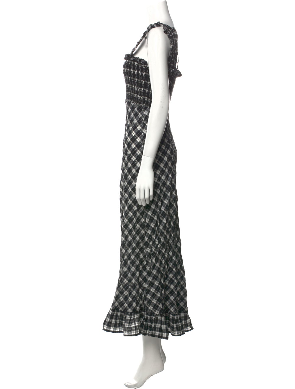 Ganni Plaid Print Long Dress - image 2
