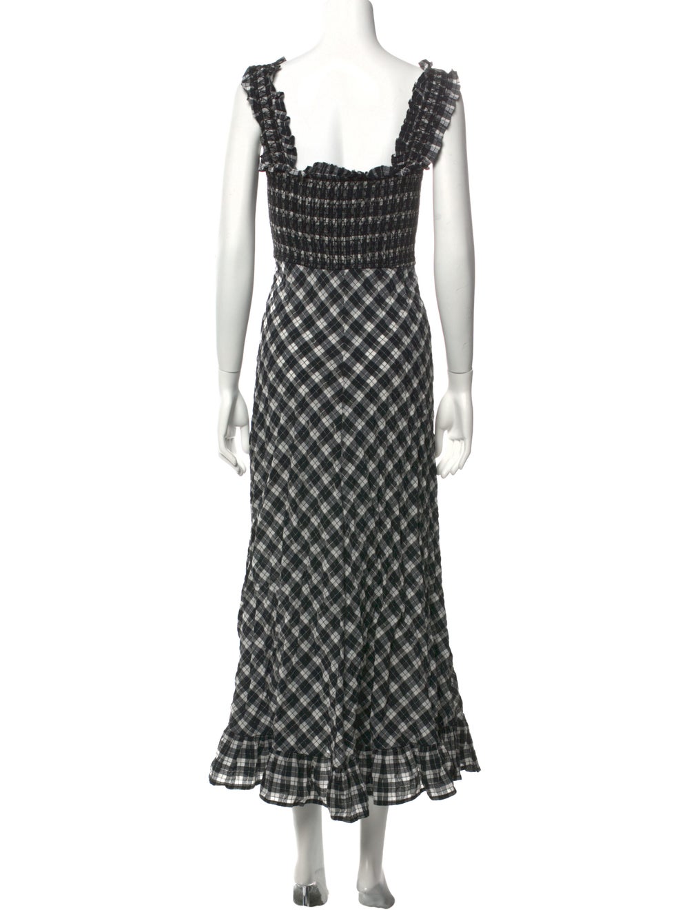 Ganni Plaid Print Long Dress - image 3