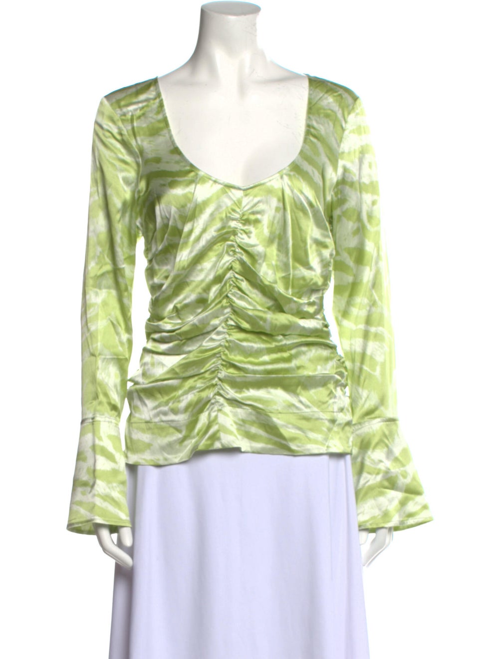 Ganni Silk Animal Print Blouse - image 1