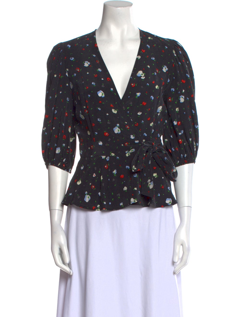 Ganni Silk Floral Print Blouse - image 1