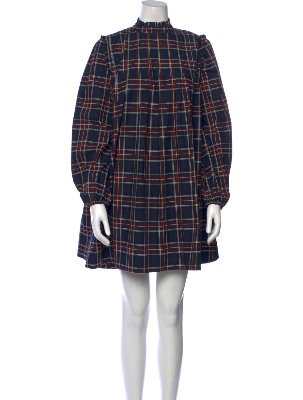 Ganni Plaid Print Mini Dress w/ Tags - image 1